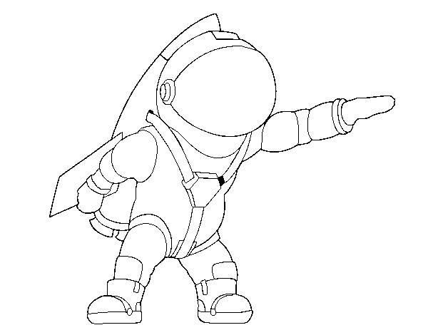 Disegno di Astronauta con razzo da Colorare