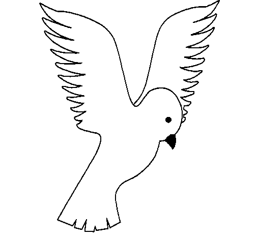 Disegno di Colomba con le ali spiegate da Colorare