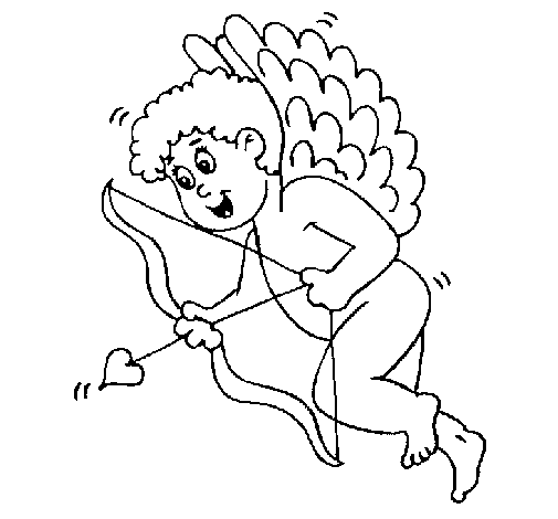 Disegno di Cupido con grandi ali  da Colorare