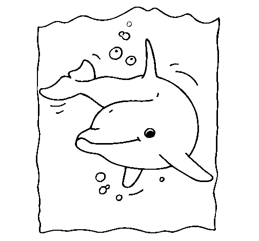Disegno di Delfino da Colorare