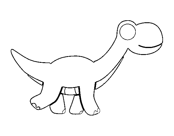 Disegno di Diplodocus felice da Colorare