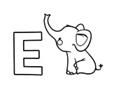 Dibujo de E di Elefante