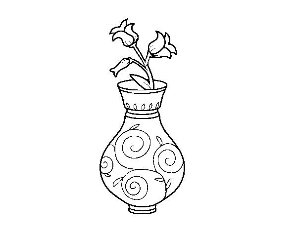 Disegno di Fiore di convolvoli in un vaso da Colorare