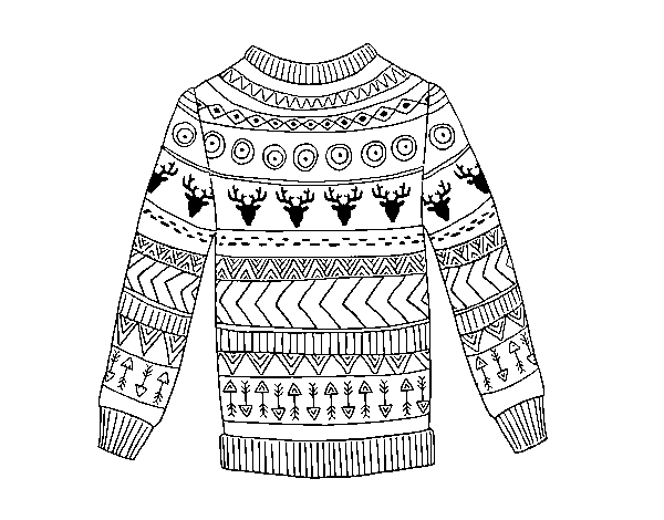 Disegno di Maglione stampato di lana da Colorare