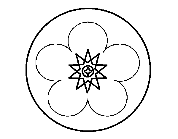 Disegno di Mandala con fiore da Colorare