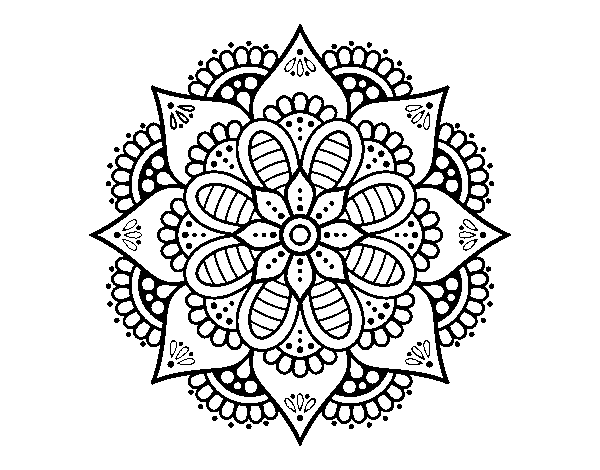 Disegno di Mandala fiore di primavera da Colorare