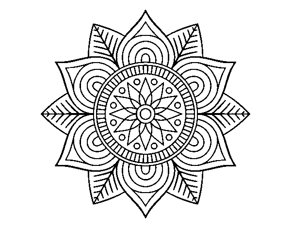 Disegno di Mandala fiore stella da Colorare