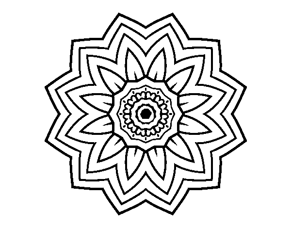 Disegno di Mandala fiori de girasole da Colorare