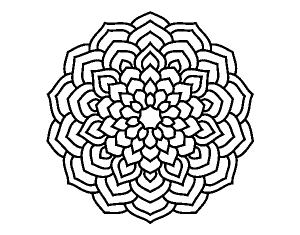 Disegno di Mandala petali di fiori da Colorare