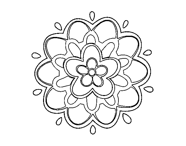 Disegno di Mandala un fiore da Colorare