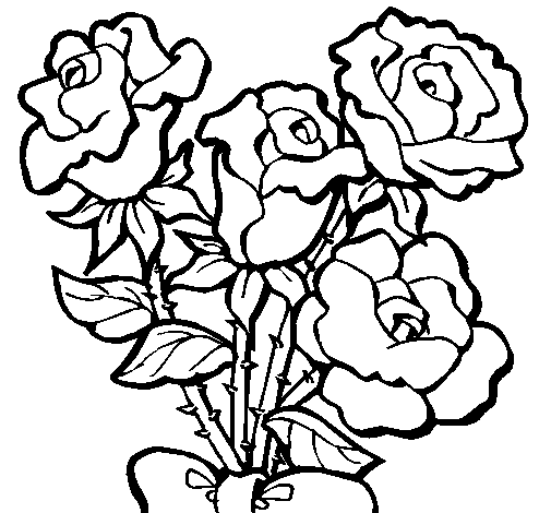 Disegno di Mazzo di rose  da Colorare