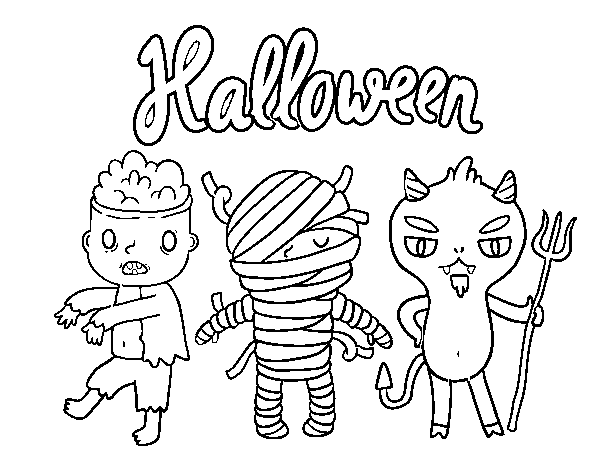 Disegno di Mostri per Halloween da Colorare