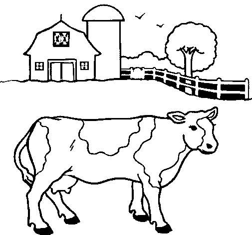 Disegno di Mucca al pascolo  da Colorare