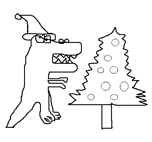 Disegno di Natale Dinosaur da Colorare
