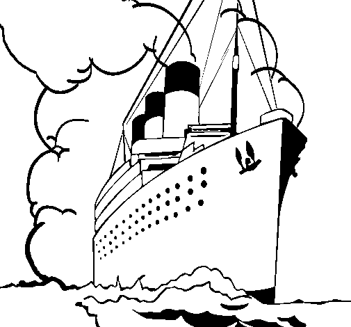 Disegno di Nave a vapore da Colorare