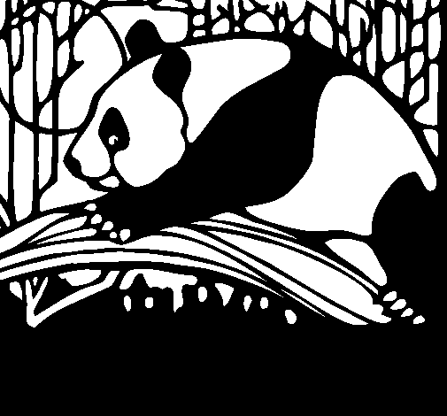 Disegno di Oso panda che mangia  da Colorare