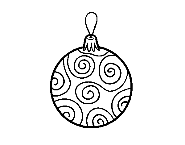Disegno di Palla albero di Natale decorato da Colorare