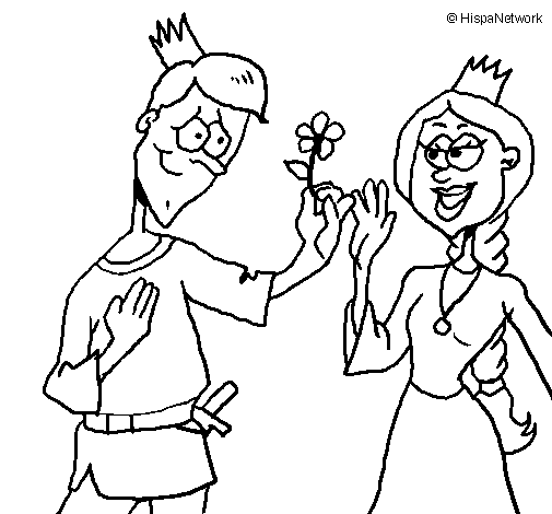 Disegno di Principe con un fiore  da Colorare