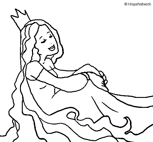 Disegno di Principessa rilassata  da Colorare