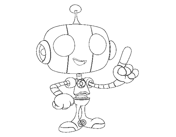 Disegno di Robot amichevole da Colorare