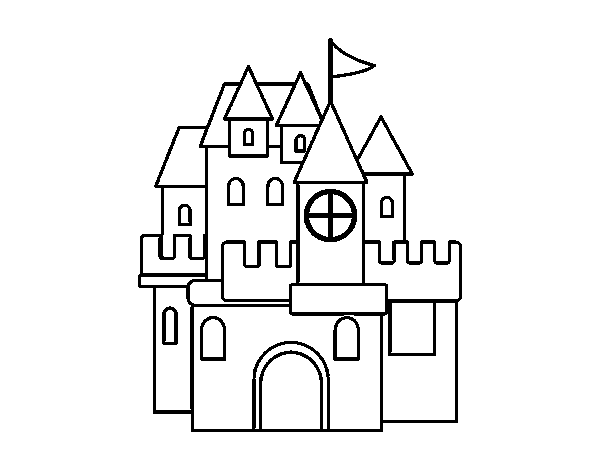 Disegno di Un castello da Colorare