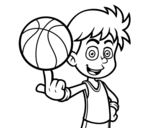 Dibujo de Un giocatore di basket junior