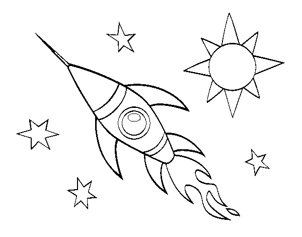 Disegno di Un razzo aerospaziale da Colorare