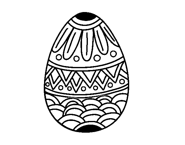 Disegno di Uovo di Pasqua decorato con stampaggio da Colorare