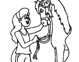 Disegno Cavallo vincitore  pitturato su laura