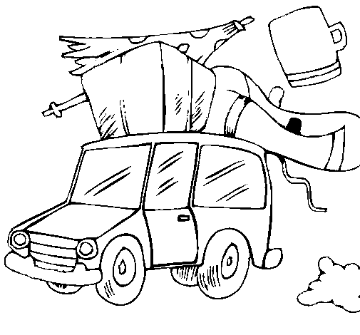 Disegno di Auto con bagagli  da Colorare
