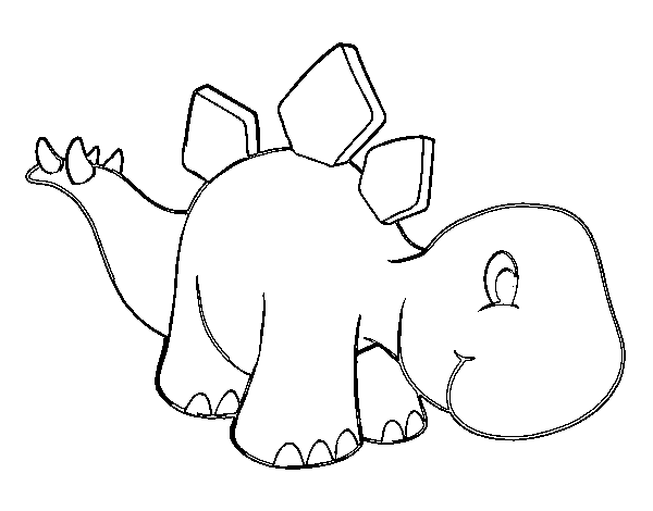 Disegno di Bambino Stegosaurus da Colorare