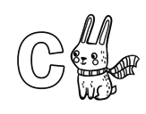 Disegno di C di Coniglio da colorare