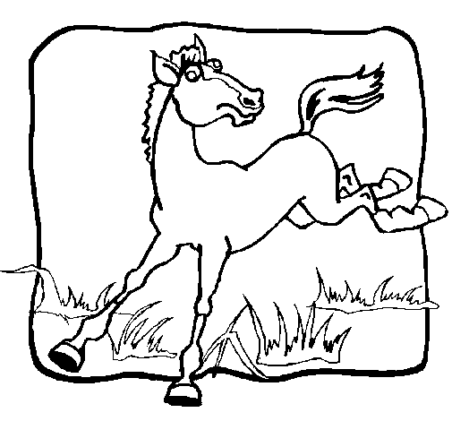 Disegno di Cavallo imbizzarrito  da Colorare