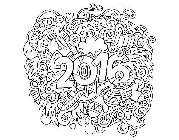 Disegno di Collage 2016 da Colorare