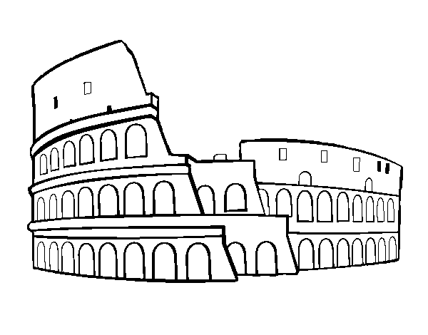 Disegno di Colosseo romano da Colorare