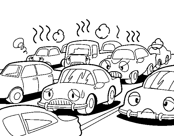 Disegno di Congestione stradale da Colorare