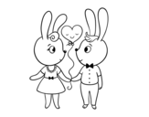 Dibujo de Coniglietti innamorati