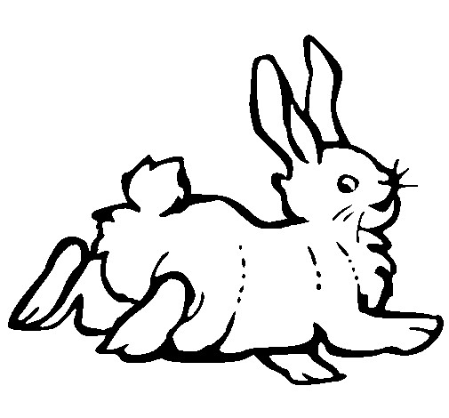 Disegno di Coniglio contento  da Colorare