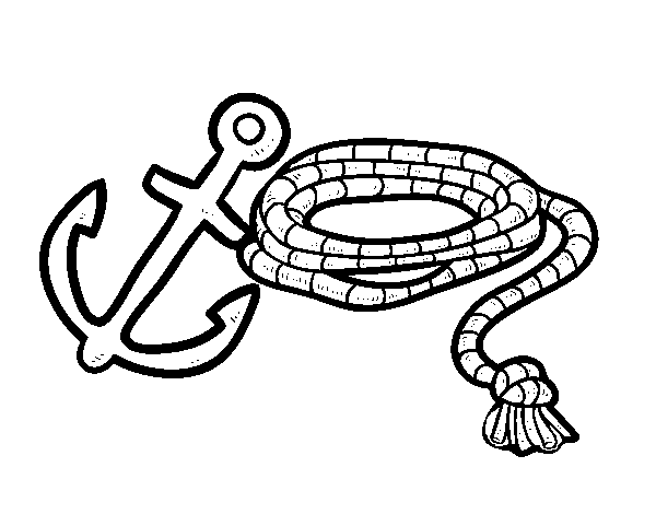 Disegno di Corda e ancoraggio da Colorare
