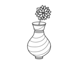 Disegno di Crisantemo in un vaso da colorare