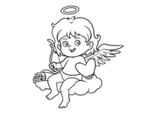 Dibujo de Cupido su una nuvola
