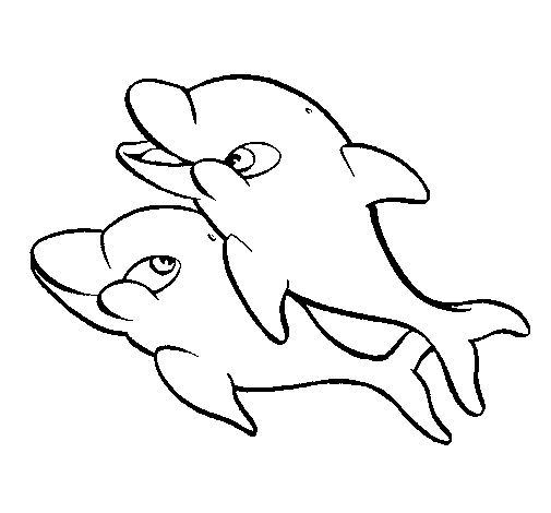 Disegno di Delfini che giocano da Colorare