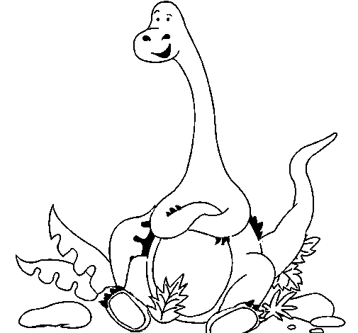 Disegno di Diplodocus seduto  da Colorare