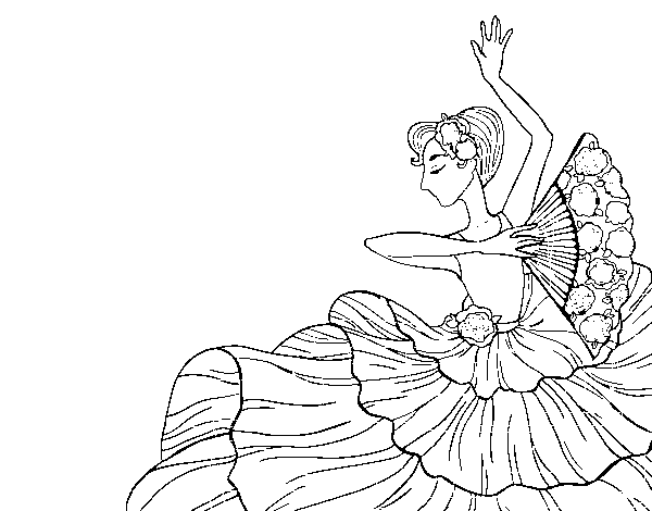 Disegno di Donna flamenco da Colorare