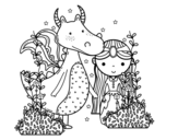 Dibujo de Drago e principessa