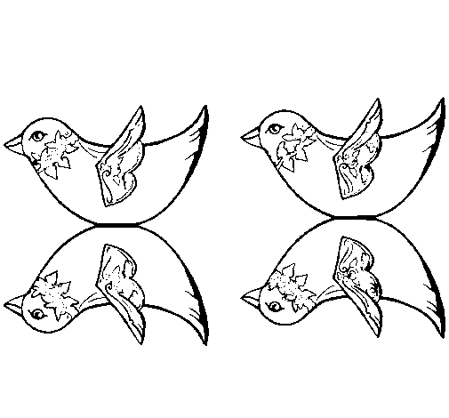Disegno di Due uccelli  da Colorare