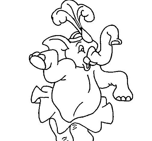 Disegno di Elefante che balla  da Colorare