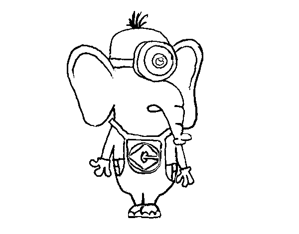 Disegno di Elefante Minion da Colorare