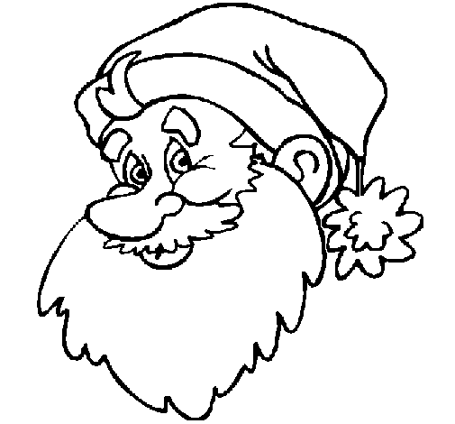 Disegno di Faccione Babbo Natale  da Colorare