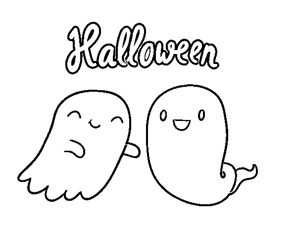 Disegno di Fantasmi di Halloween da Colorare